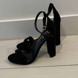 Black Suede Ankle Strap 4" Heels - Like New Condition!